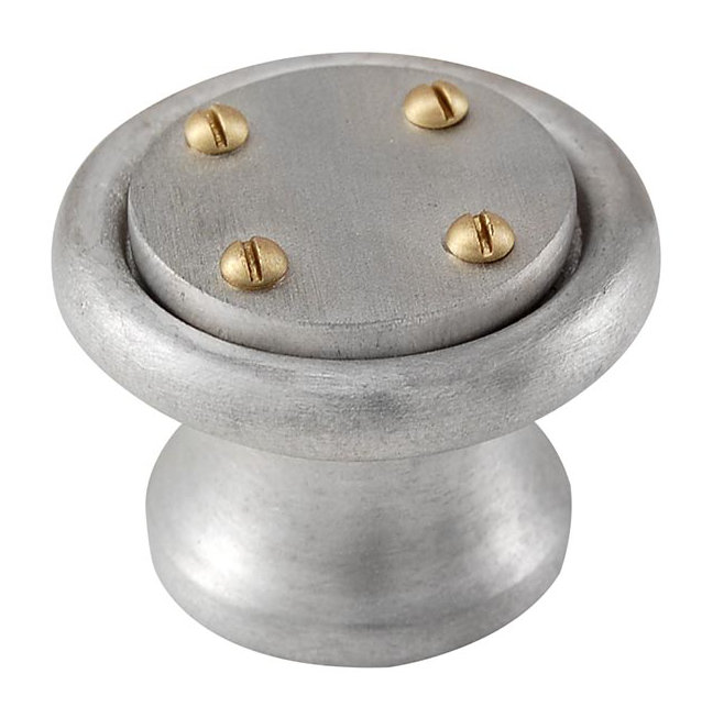 Poignée champignon Archimède, Nickel satiné, L 1 po x l 1 po