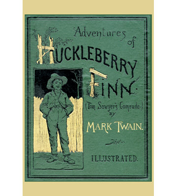 Adventures of Huckleberry Finn by Melville Framed Vintage Advertisement on Wrapped Canvas
