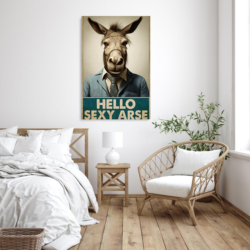«Kirick Donkey Hello, Ass», impression sur toile, H 36 po x l 24 po x P 1,25 po