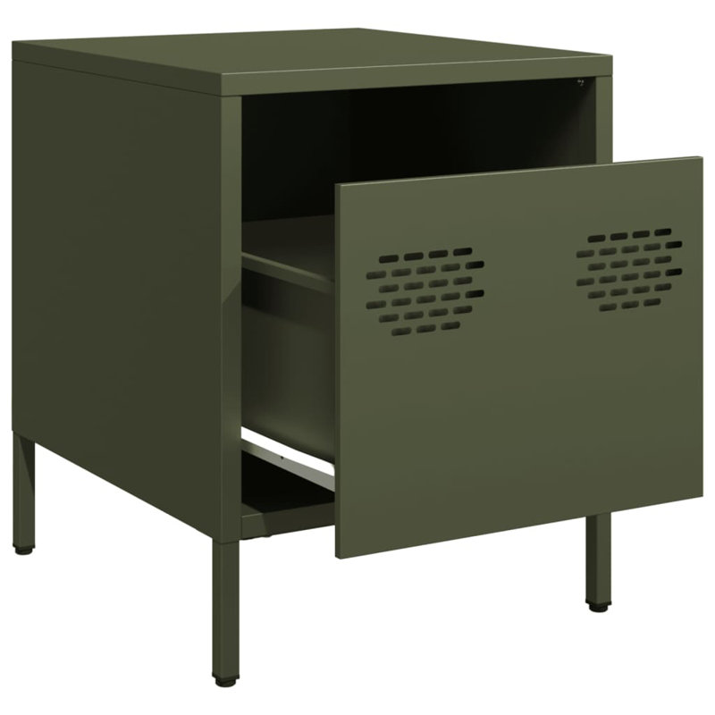 Astraea 35cm W Cold-rolled Steel Bedside Table, Individual, Green