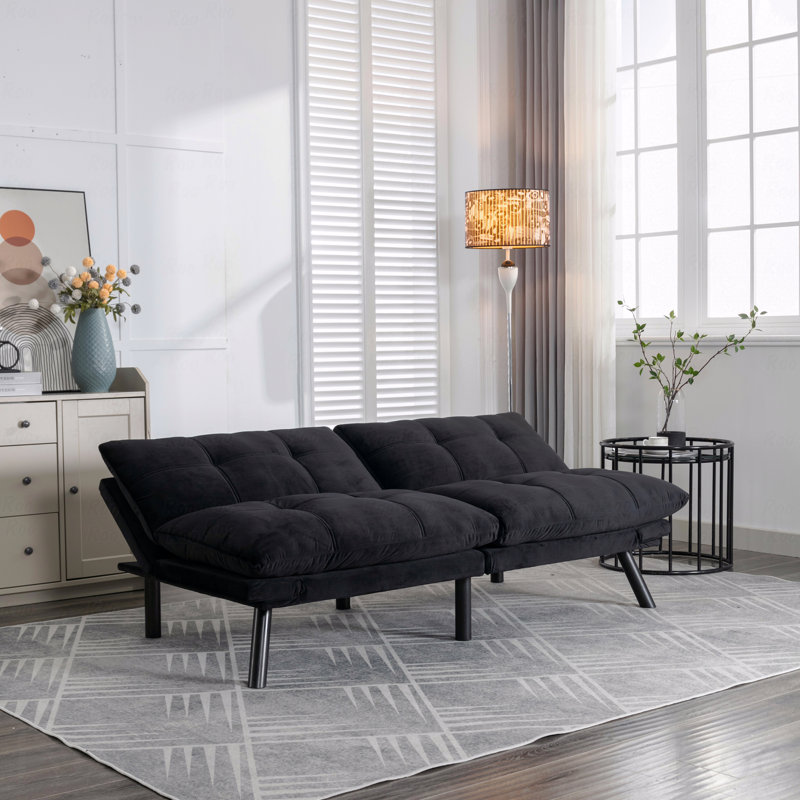 Canapé-lit moderne: conception pliable convertible, Noir
