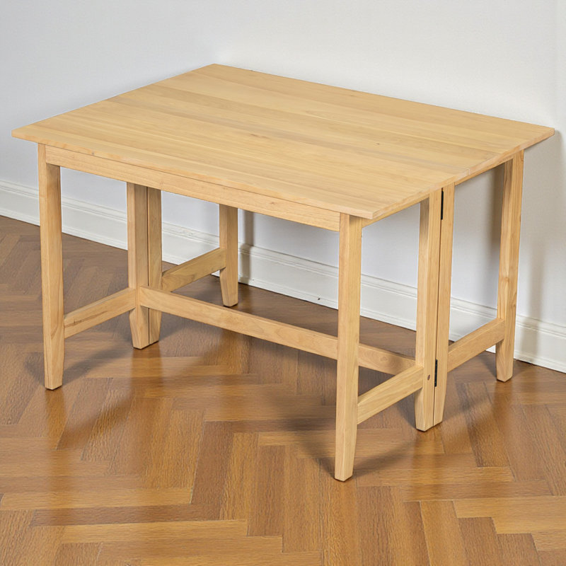 Extendable Dining Table With Drop Leaf, Rectangular, Modern Farmhouse Style, Natural