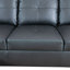  Betson 103.5" Wide Dark Black Sofa & Chaise with Ottoman Right Hand Facing L Shaped Sofa-16032739-19491968