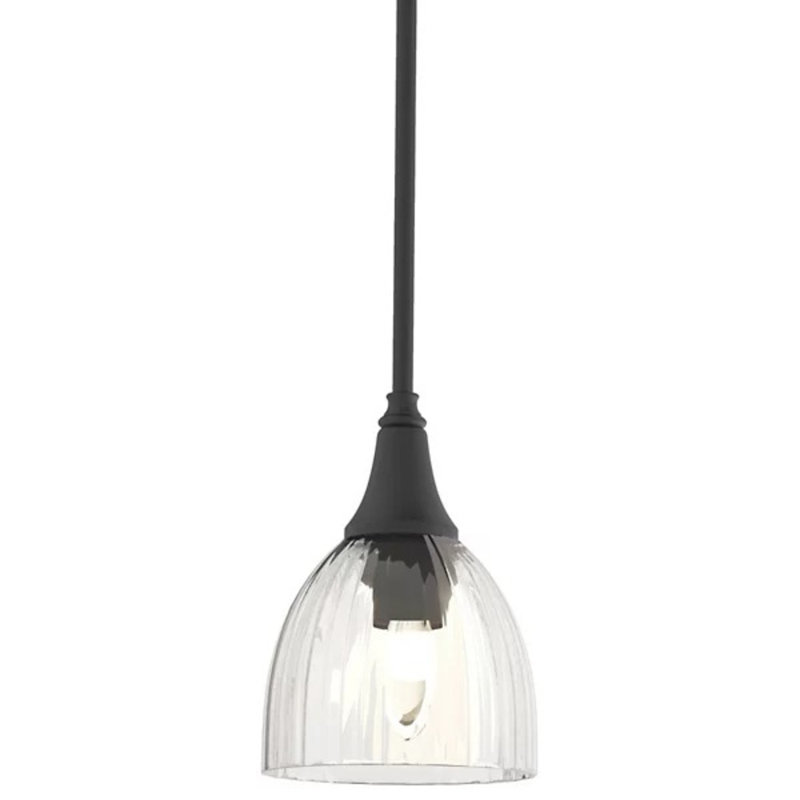 Trumpet 1-Light Single Dome Pendant, Black, White