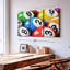 «Colorful Billiard», 3 pièces sur toile-98562688