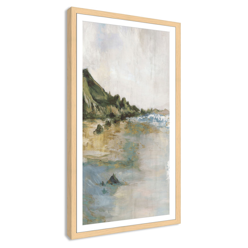 Impression «Tide’s Edge» par Casa Fine Arts, H 59 po x l 33 po x P 1,25 po, Reproduction encadrée avec passe-partout, Naturel