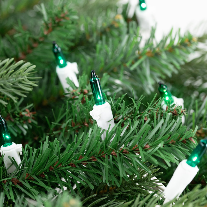 Mini Christmas Light Set - Teal - White Wire - 50Ct, 228"
