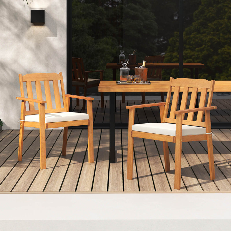 4 chaises de patio avec dossier rembourré et accoudoirs rembourrés amovibles