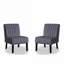 Ensemble de 2 fauteuils d'appoint Mid-Century à dossier arrondi et rembourrés de velours de luxe gris-974043074