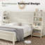 Lit plateforme King style ferme Coey avec tête de lit, étagères, station de recharge et tiroirs, blanc rustique-910093621-916422826
