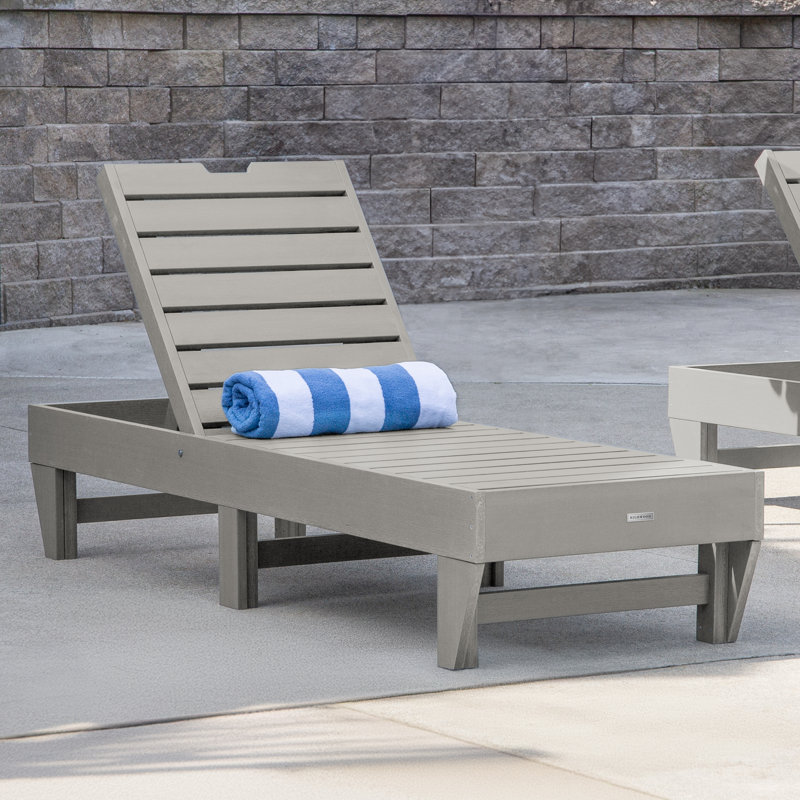 Chaise longue simple inclinable Annette, Gris havre