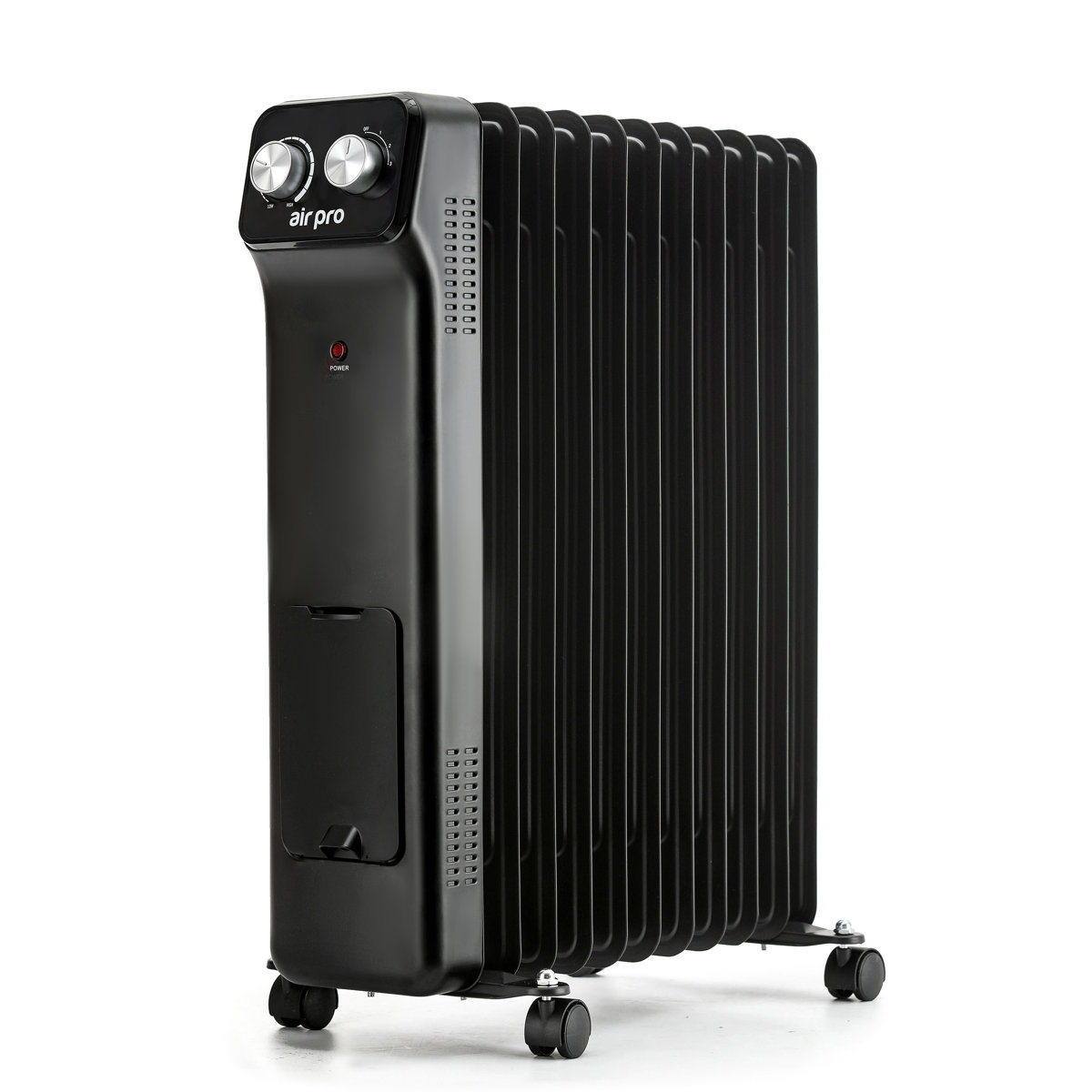 Air Pro Oil-Filled Electric Radiator 2500W, Adjustable Thermostat, 3 ...