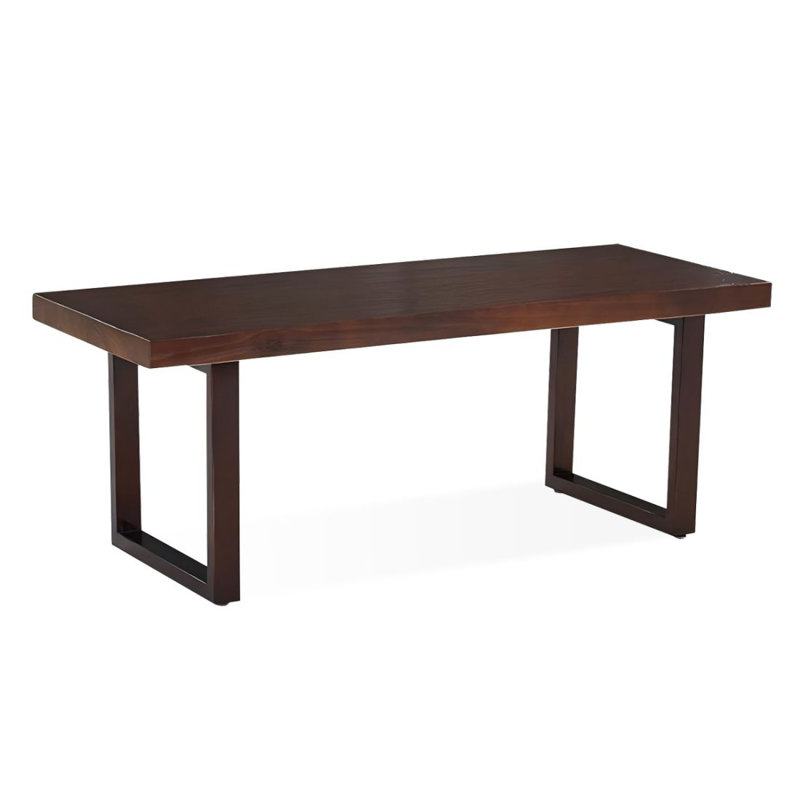 Dark Walnut Rectangular Solid Wood Writing desk, 29.53" H x 86.61" W x 35.43" D