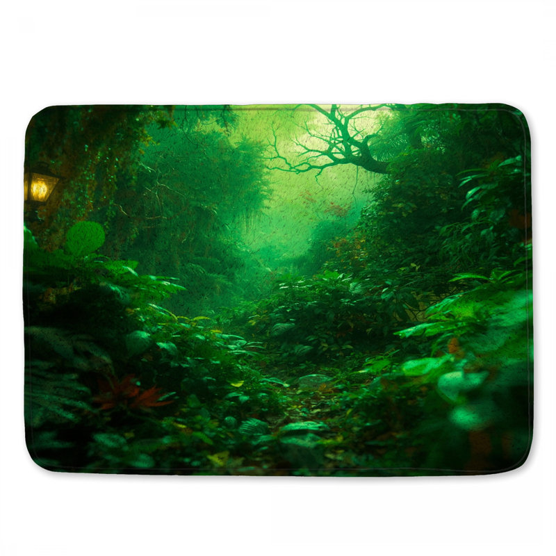 Tapis de bain Lush Green Jungle, 24in W x 17in L
