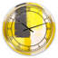 Gris et jaune bleu abstrait I - horloge murale moderne-50582100