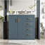 Ensemble de meuble-lavabo 36 po avec lavabo en céramique, meuble de rangement à structure en bois, ensemble de meuble-lavabo autoportant avec 3 tiroirs et portes à fermeture douce-1278983548