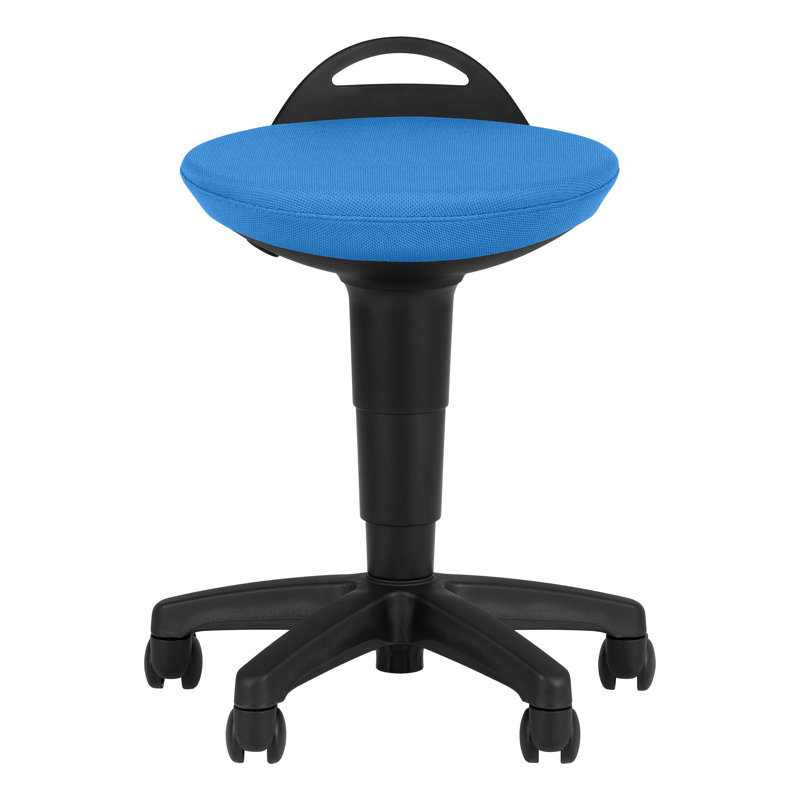 Tabouret roulant à hauteur réglable , Bleu éclatant
