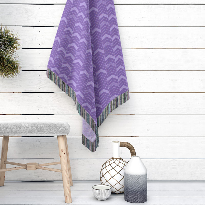 Couverture en coton tissé Rhonda, l 37 po x L 52 po, Lavande