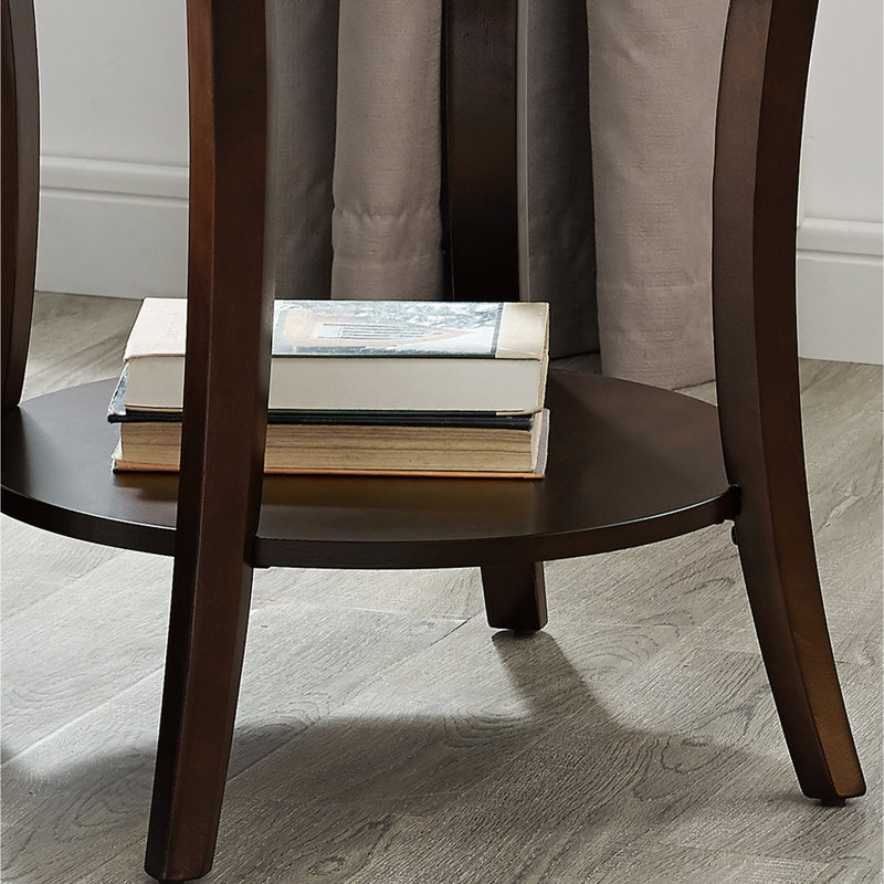 Oval Table - Wood Veneer Display With Extra Shelf Contemporary Shelf, Veneer, Expanded, Espresso