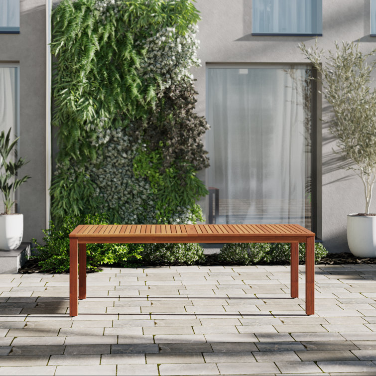 Alyisa Rectangular Eucalyptus Outdoor Dining Table
