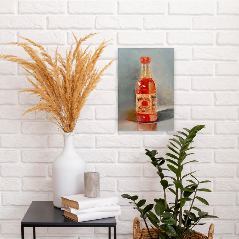 Vibrant Hot Sauce Bottle by Marina Kozyr - Wrapped Canvas Print, 45.72 cm H x 30.48 cm W