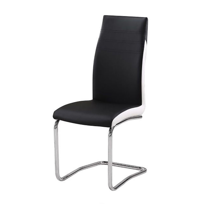 Chaise de salle à manger rembourrée Joplin, Noir / Blanc