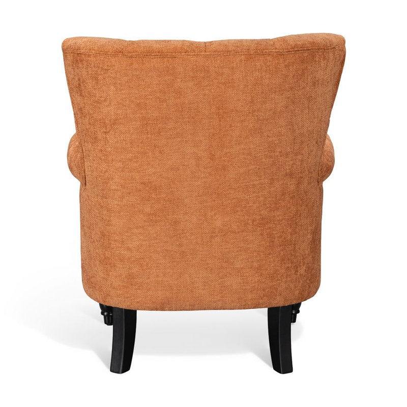 Harmonsburg Wingback Chair, Chenille, Orange
