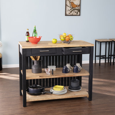 Vandermark Solid Wood Kitchen Island with Drawers