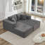Chaise longue double en velours côtelé avec coussin moelleux et coussins-1106902244