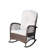 Outdoor Wicker Rocking Chair With Wide Seat, Thick, Soft Cushion, Rattan Rocker W/Steel Frame, High Weight Capacity For Patio, Garden, Backyard, Cushion-222149297