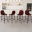 Tabourets de bar pivotants rembourrés en polyuréthane moderne avec dossier et pieds en métal (ensemble de 2)