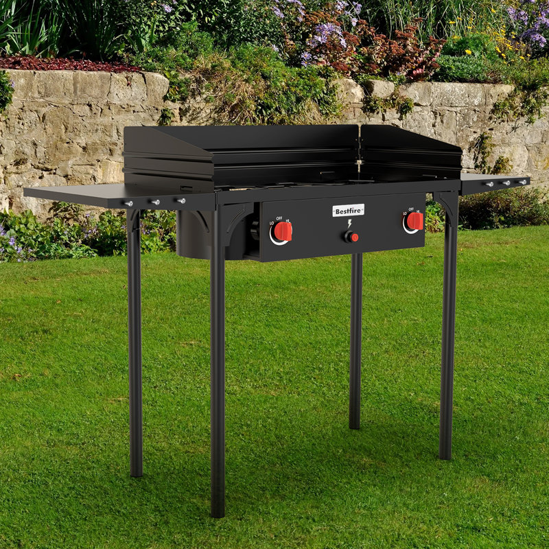 Poêle de camping avec brûleur au propane de 2 000 brûleurs avec pieds amovibles pour barbecue extérieur