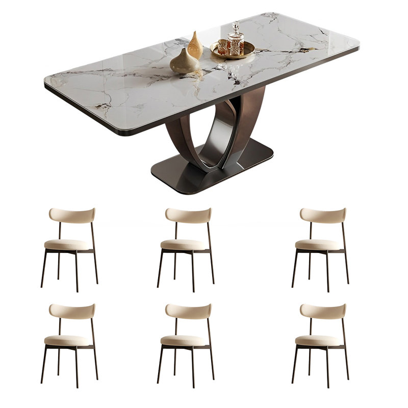 Ensemble de table et de chaises rectangulaires Home Rock, H 29,52 po x L 55,11 po x l 31,49 po