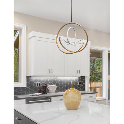 Raelynn Pendant - 27.8W - Gold/Matte Black