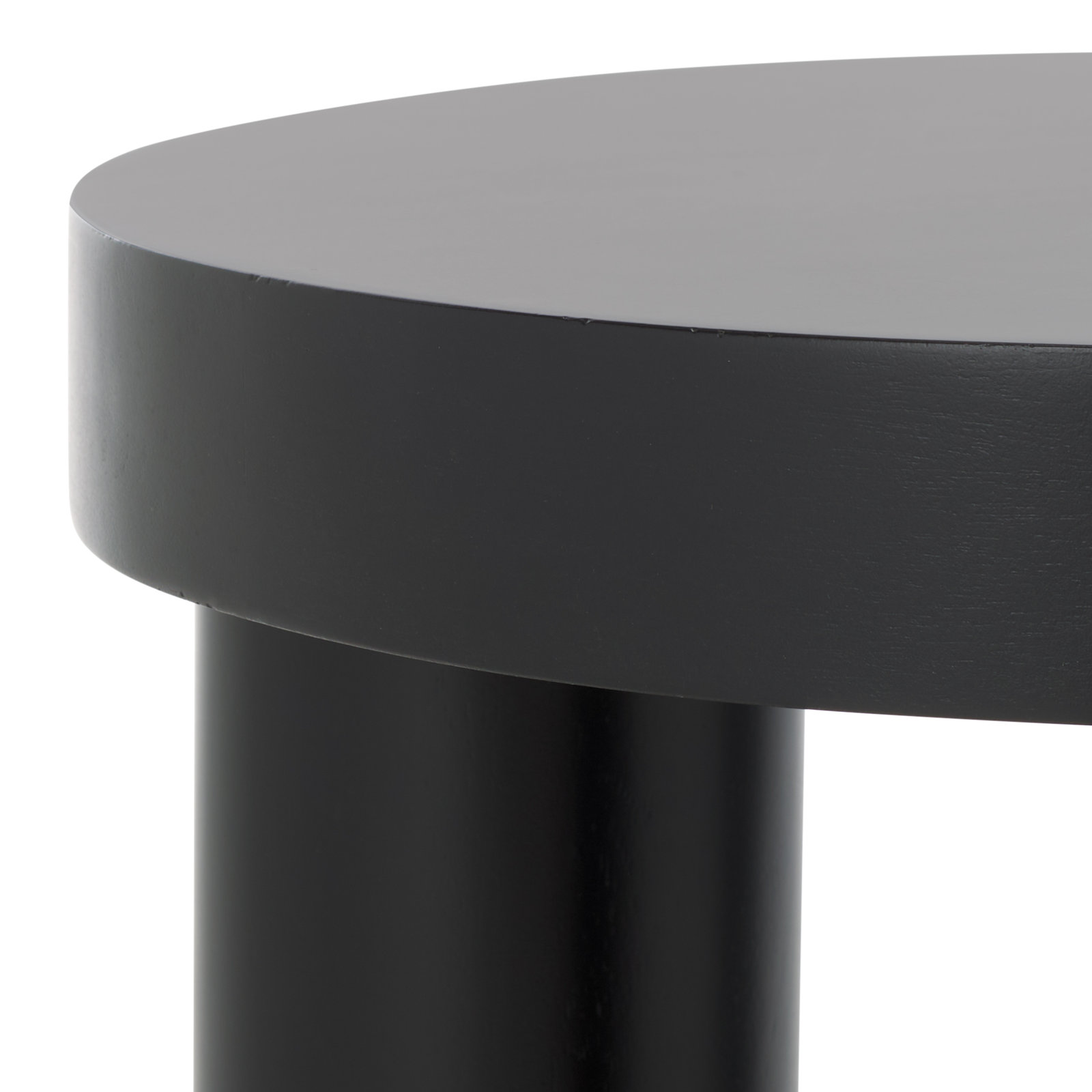Bouffard Round 3 Leg Wood Accent Table, Black