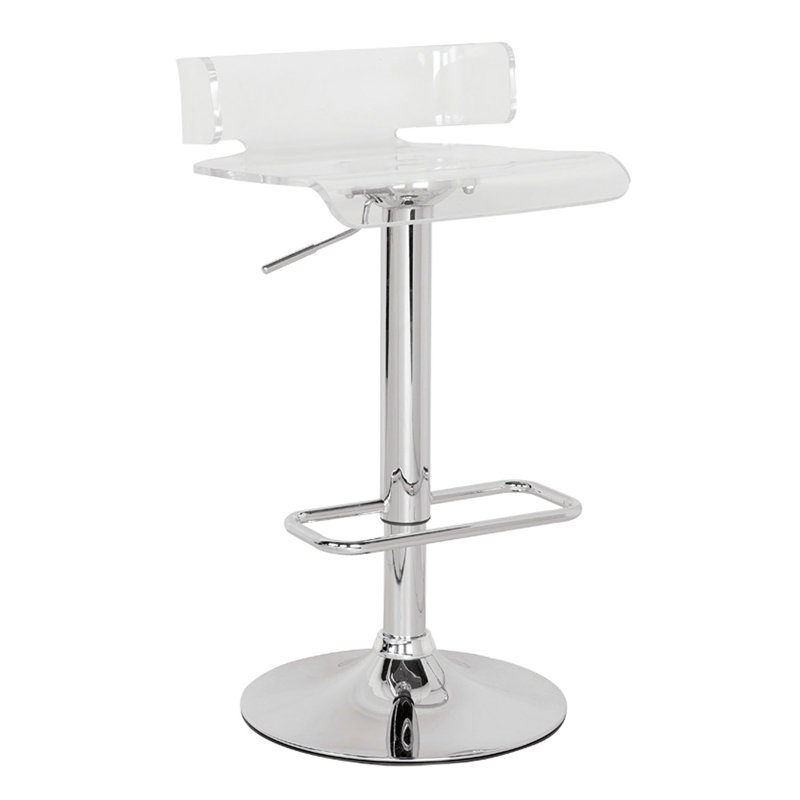 Chevelle Counter Stool, Clear, Chrome