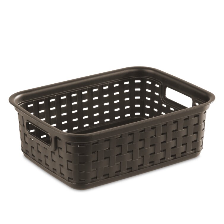 Sterilite Short Weave Grey Cement Basket