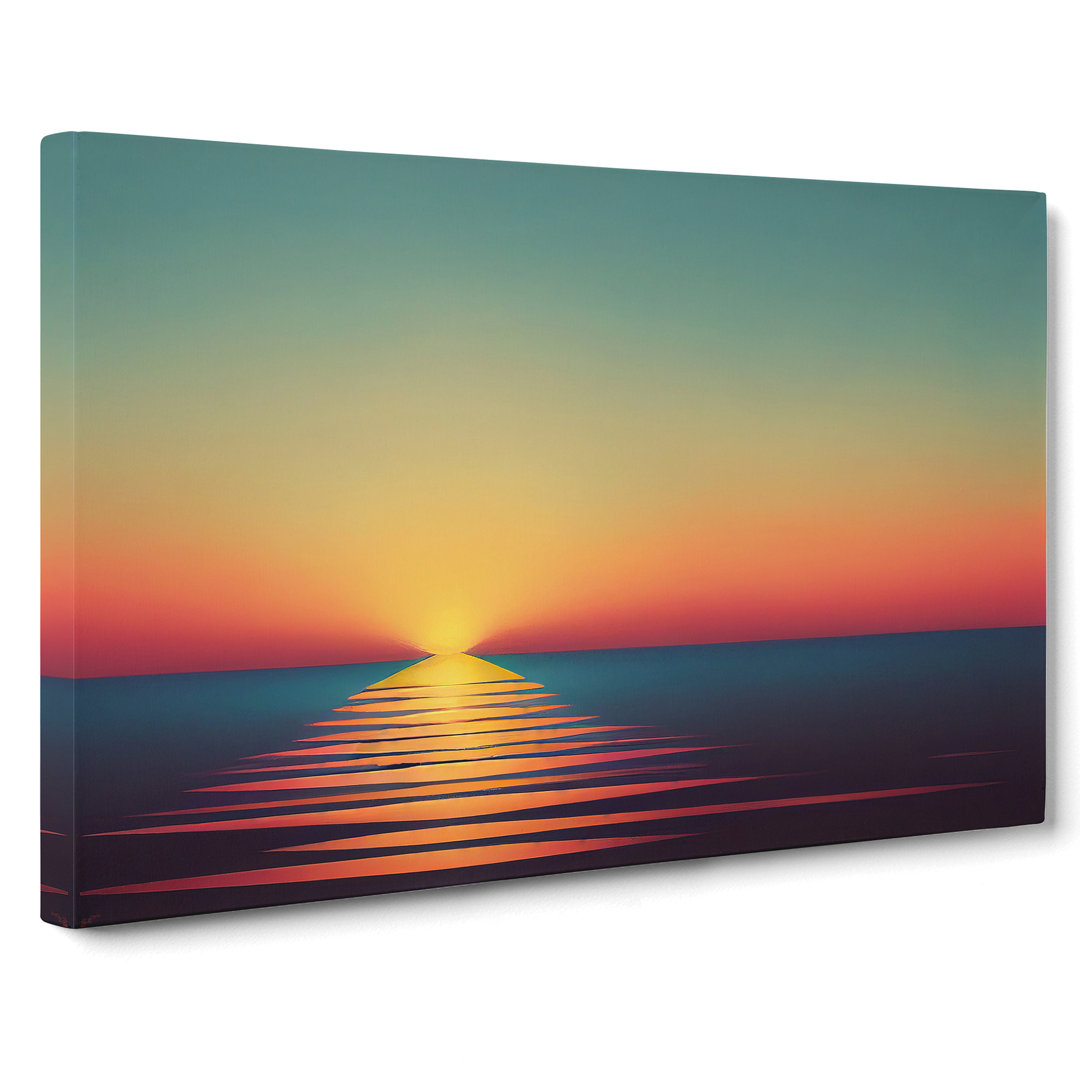 Inquisitive Seascape At Sunset - Wrapped Canvas