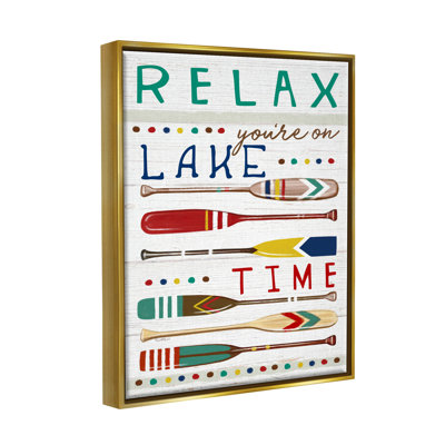 «Relax Lake Time Rustic Oars - Floater Frame», impression sur toile