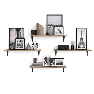 Amad 4 Piece Wood Bracket Shelf