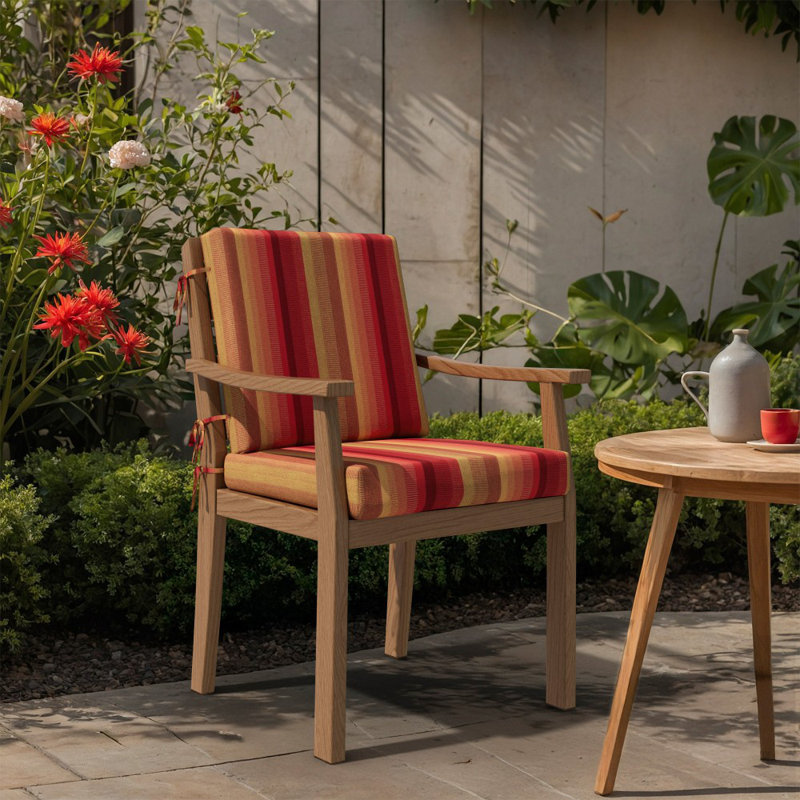 Dining Chair Cushion, 20" X 40" X 3.5", Premium Memory Foam Core With Waterfall Edge, Sunbrella Fabric, Patio Cushion For Outdoor Dining Chairs