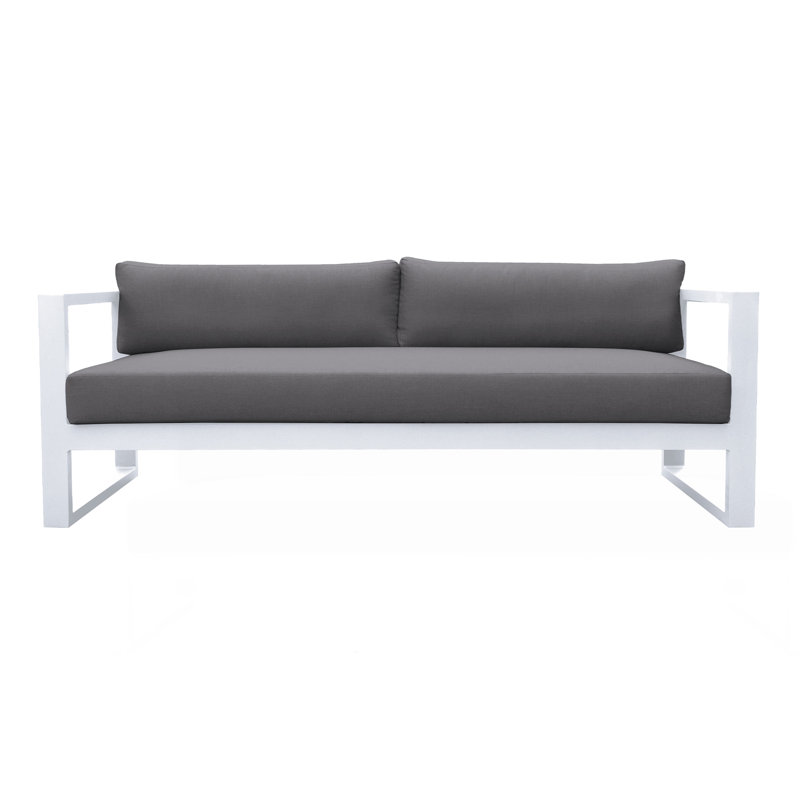 Canapé d'extérieur en aluminium gris foncé et blanc Granto