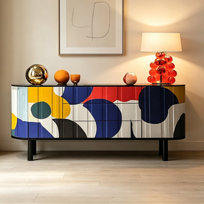Artistic Painted Sideboard