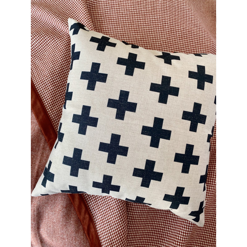 Geometric Linen Reversible Throw Pillow