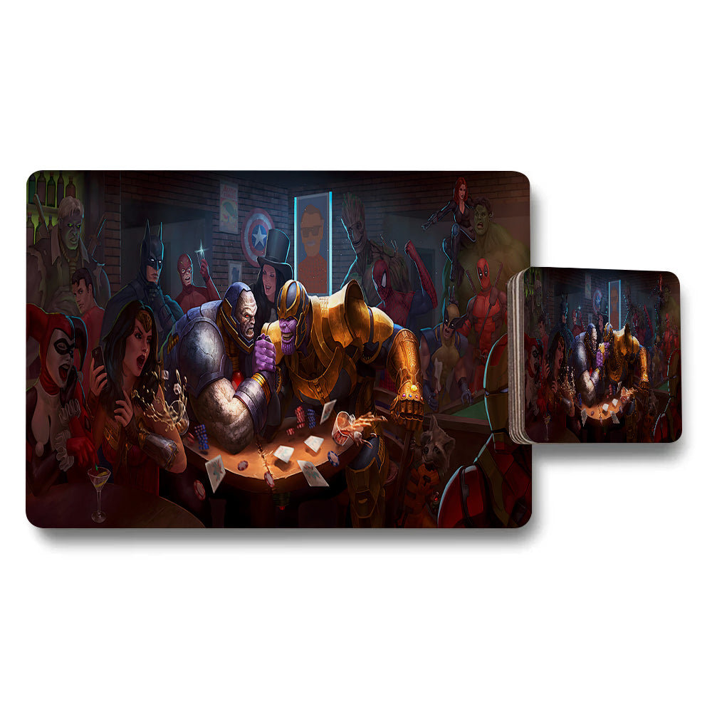 Epic Fantasy Battle Placemats and Coaster Set for Dining Tables
