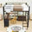 Loft Bed With Desk, LED Light, Storage Shelves, And Charge Station-1383466965