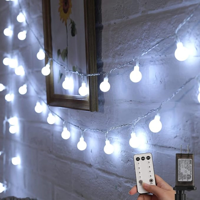 33Feet 100 Leds Globe String Lights, 8 Modes USB Ball String Lights With Remote For Indoor/Outdoor Commercial Decor, Gardens, Patio, Wedding, Party, Bedrooms, Christmas Decorations