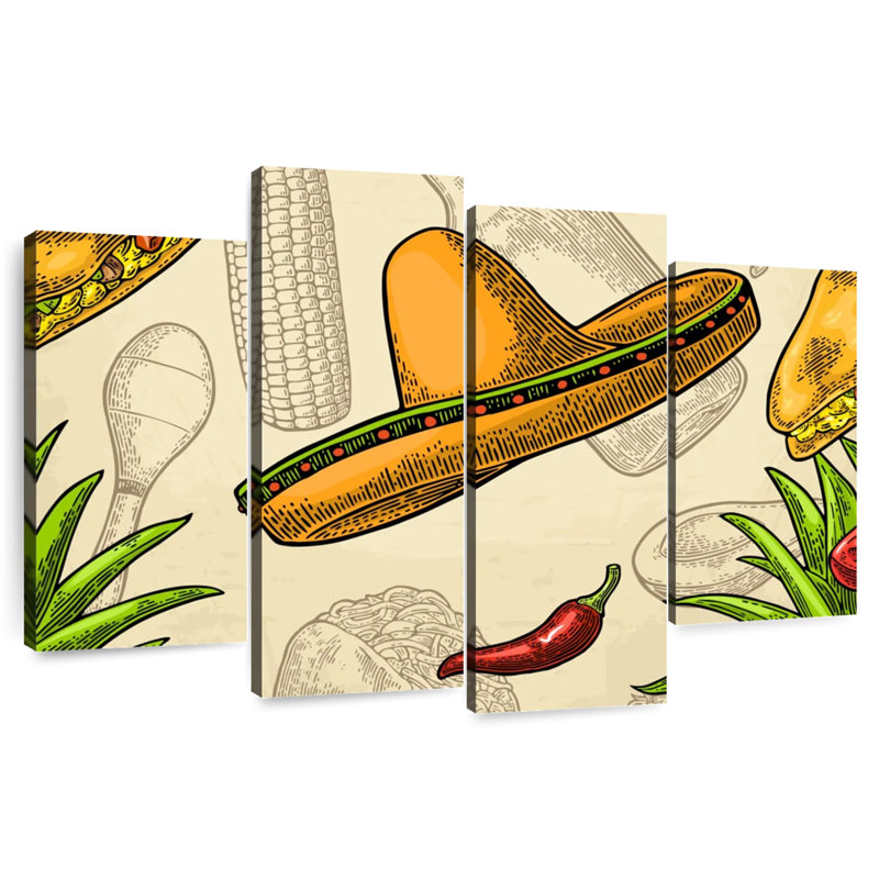 Mexican Food Pattern, H 42 po x l 68 po