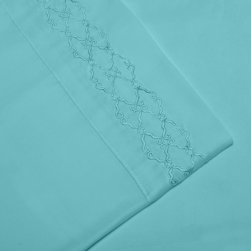 Ensemble de draps Chamberlain London, Ensemble de draps grand lit avec drap-housse et 1 , Bleu sarcelle