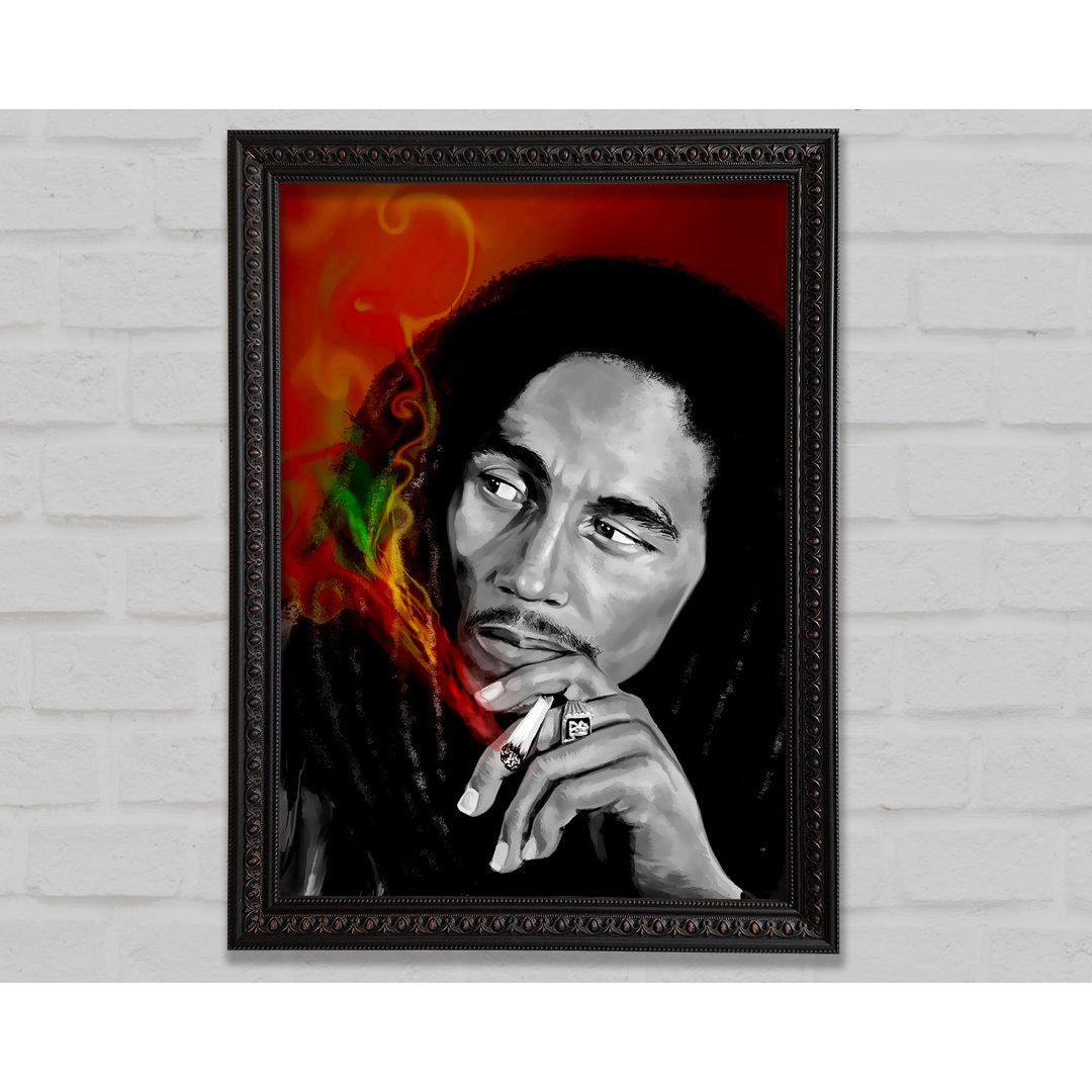 Bob Marley Smoke - Einzelner Bilderrahmen Kunstdrucke